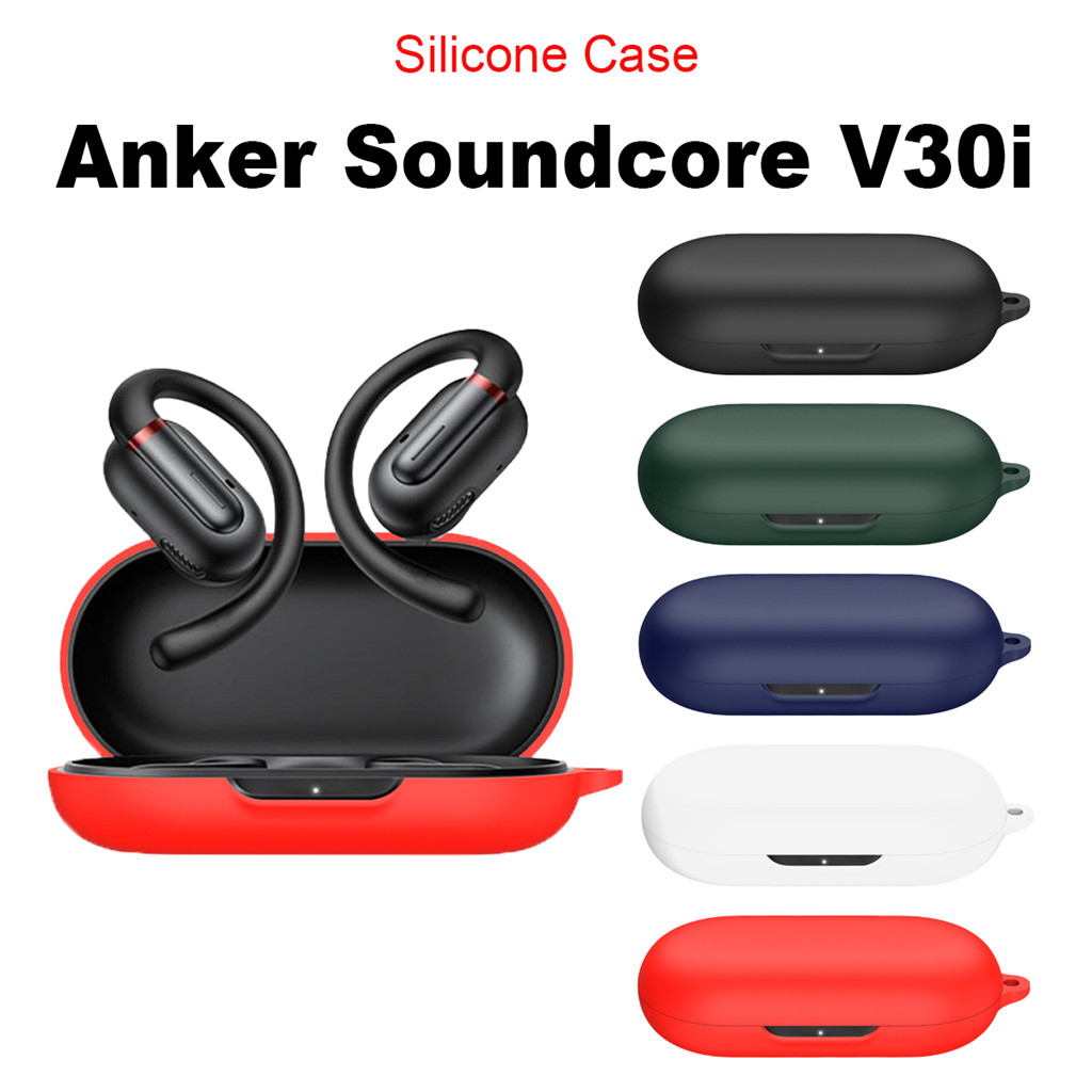 เคสซิลิโคนสําหรับ Anker Soundcore V30i หูฟังไร้สายฝาครอบป้องกัน Shells Anti-fall กันกระแทกพร้อมตะขอ