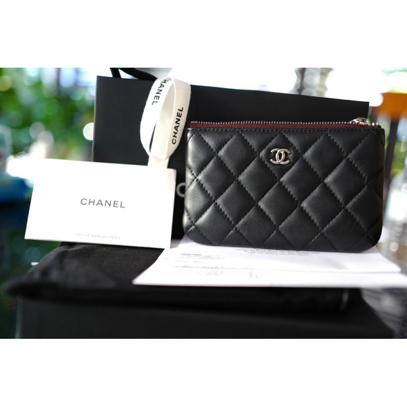 Used Chanel o case wallet Lamb ของแท้!!