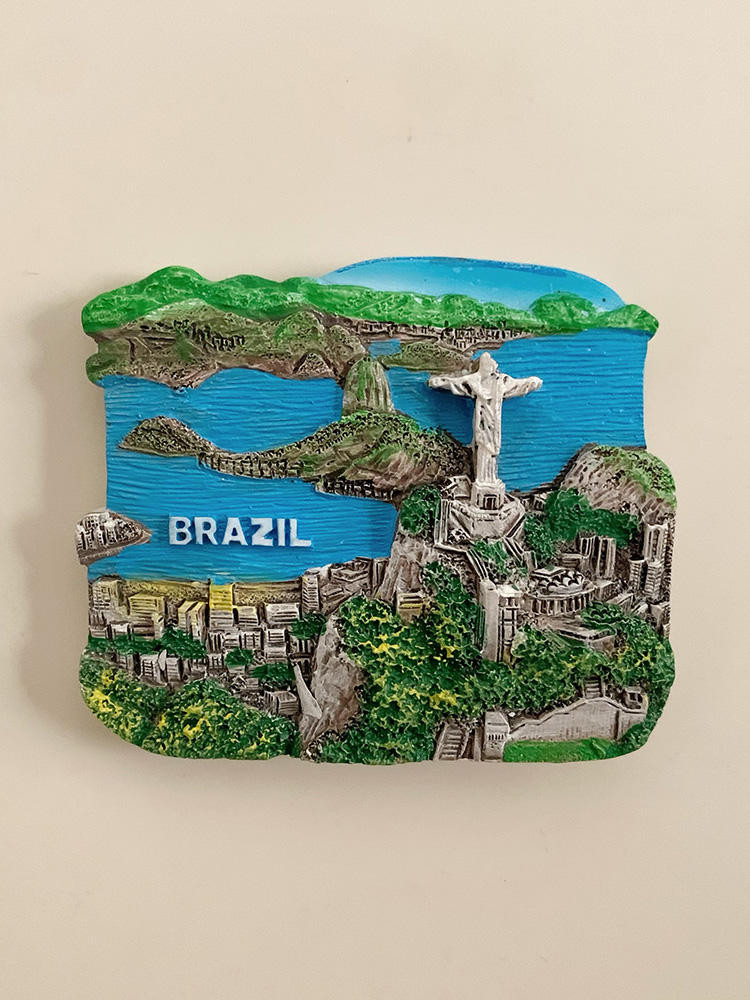 Rio De Janeiro ภูมิทัศน์สามมิติทาสีตู้เย็นสติกเกอร์แม่เหล็ก World Travel ของที่ระลึกสติกเกอร์เมือง