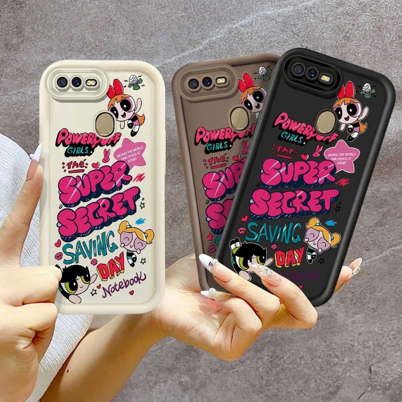 สําหรับ OPPO A16K A16E A36 A55 A57 A76 A77 A96 A58 A74 A78 A79 A83 A95 A98 A1X F5 เยาวชน F7 F9 F11 Pro ปลอก Ins แฟชั่นน่ารัก Powerpuff ซิลิโคนกันกระแทกกรณีลับ