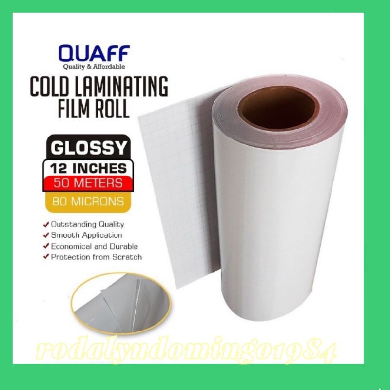 ในสต็อก QUAFF COLD LAMINATING FILM PHOTO TOP ROLL 12" 50 เมตร (GLOSSY/MATTE)