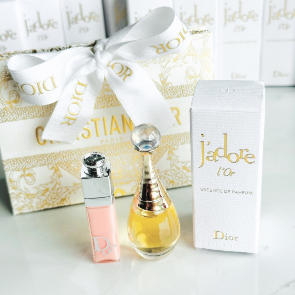 Dior Mini Set Jadore l'or เอสเซ้นส์ & Dior Addict ลิป Maximizer 2มล (Lip กลอสจิ๋ว Dior) ส่งมอบเป็นข
