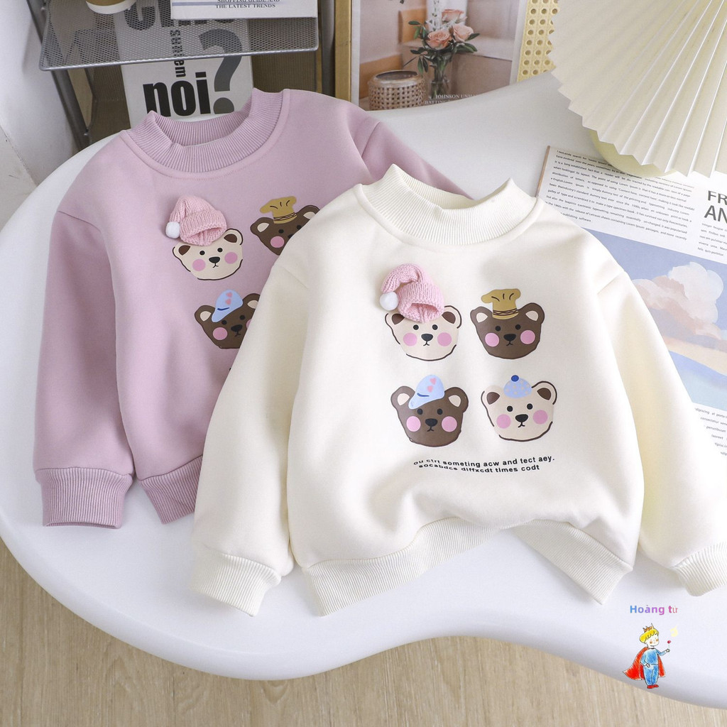 [ขายร้อน] สาวฤดูใบไม้ร่วงฤดูหนาวเสื้อกันหนาวสไตล์ใหม่เด็กการ์ตูนน่ารักหมีสบายๆอบอุ่น สูงสุด