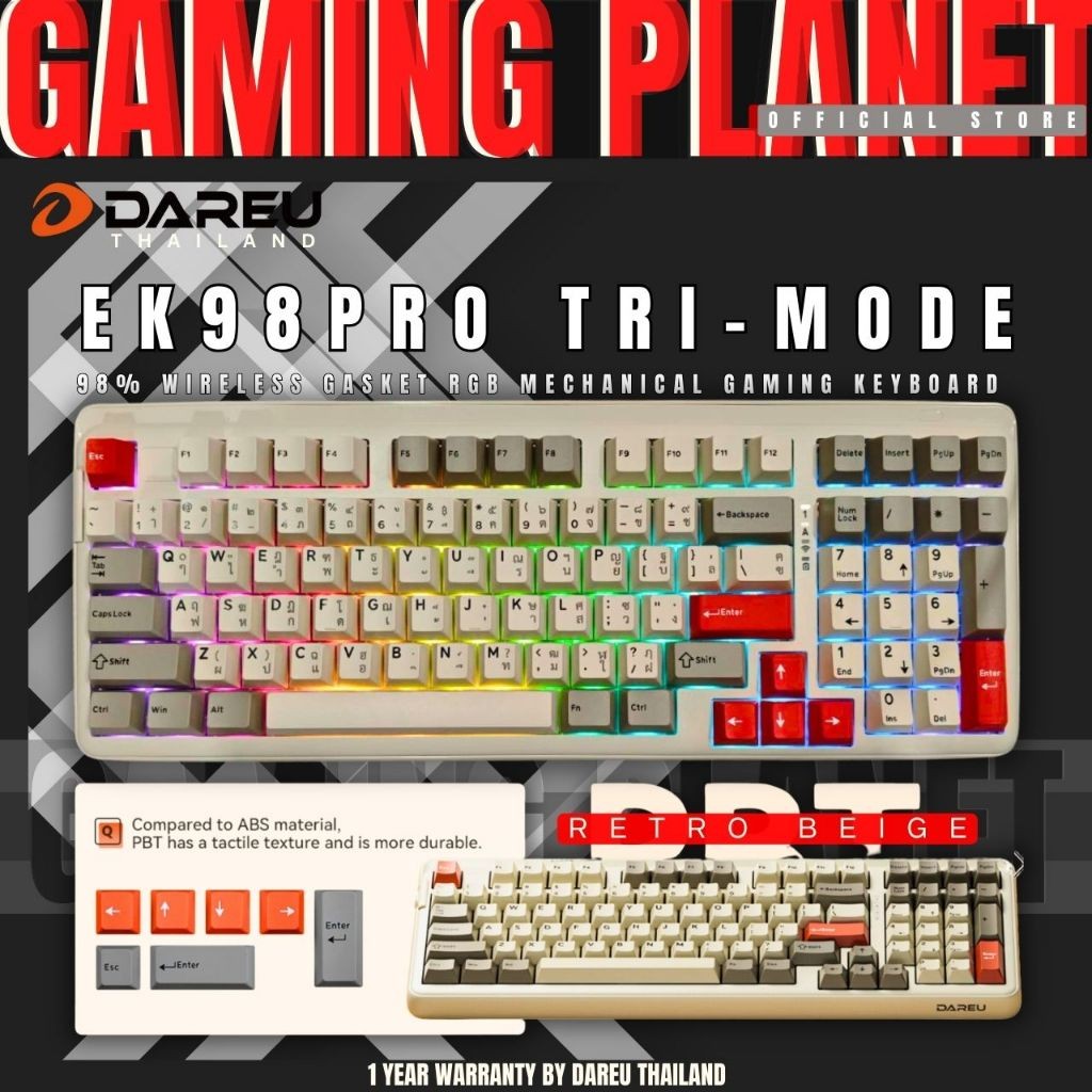 DAREU EK98pro Wireless Mechanical Keyboard,Tri-Mode BT/2.4GHz/USB-C RGB Backlit Gaming Keyboard