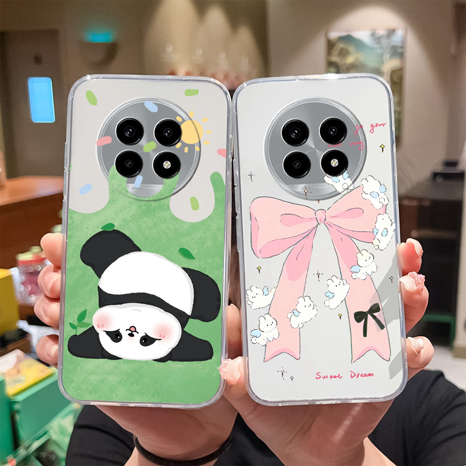 ปลอกสําหรับrealme 13 Pro + 5Gเคสโทรศัพท์แฟชั่นPandaซิลิโคนอ่อนนุ่มโปร่งใสฝาครอบป้องกันสําหรับRealme13 Pro + 5GปลอกCapa