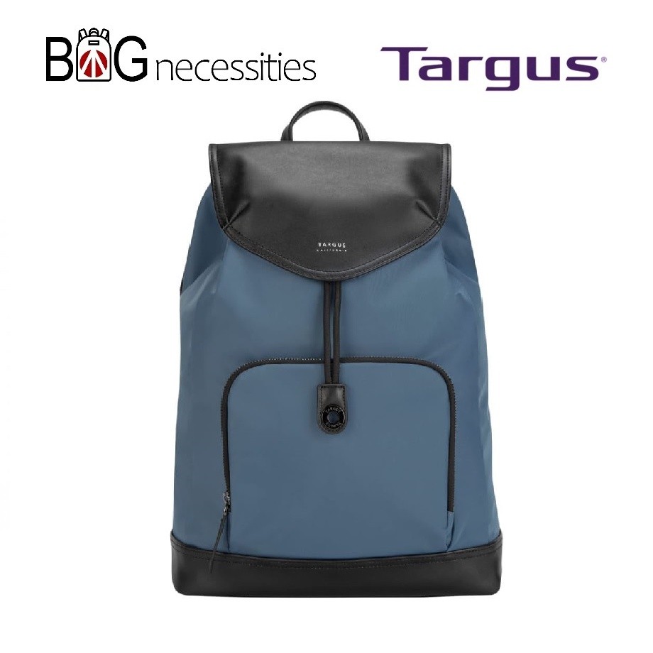 ในสต็อก Targus California 15" Newport Drawstring Backpack - TSB96403GL (Slate Blue) * ฟรีกระเป๋า