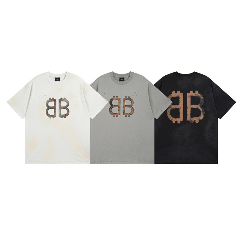 ♞,♘,♙Street แฟชั่นผู้ชายและผู้หญิงผ้าฝ้ายเสื้อยืด Blur The Pattern เสื้อแขนสั้นเสื้อลําลอง XF