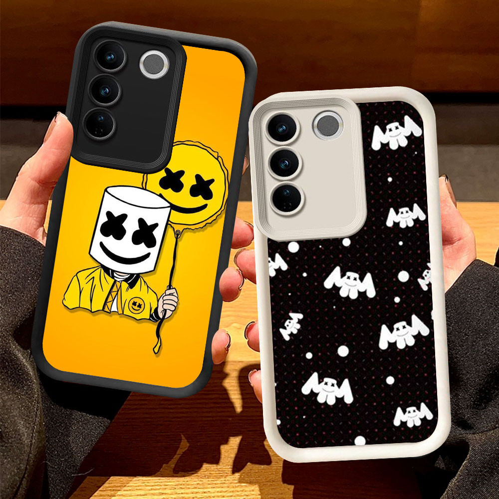 O-8 Marshmallow Casing สําหรับ VIVO Y200e V27 V27E Pro สีดําและสีขาว