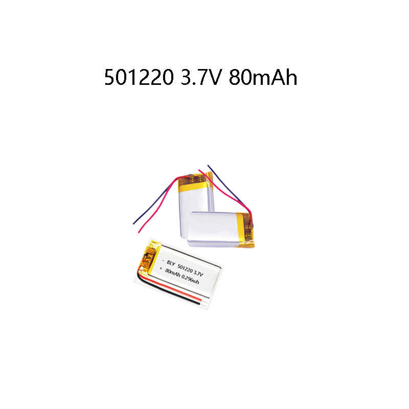 Δ ใหม่ความจุจริง 501220 3.7V 80Mah ลิเธียมโพลิเมอร์แบตเตอร