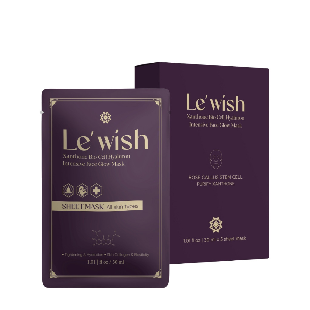 Le'wish Xanthone Bio Cell Hyaluron Intensive Face Glow Mask (30g) เลอวิช ชีทมาส์กมังคุด