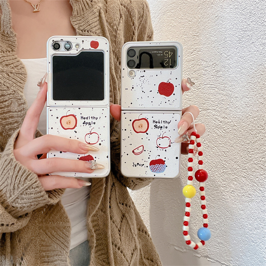 น่ารักหมึกสาดผลไม้เคสโทรศัพท์สําหรับ Samsung Galaxy Z Flip 5 6 Z Flip6 ZFlip 5 Zflip6 Zflip5 Flip4 กันกระแทกปกหลัง
