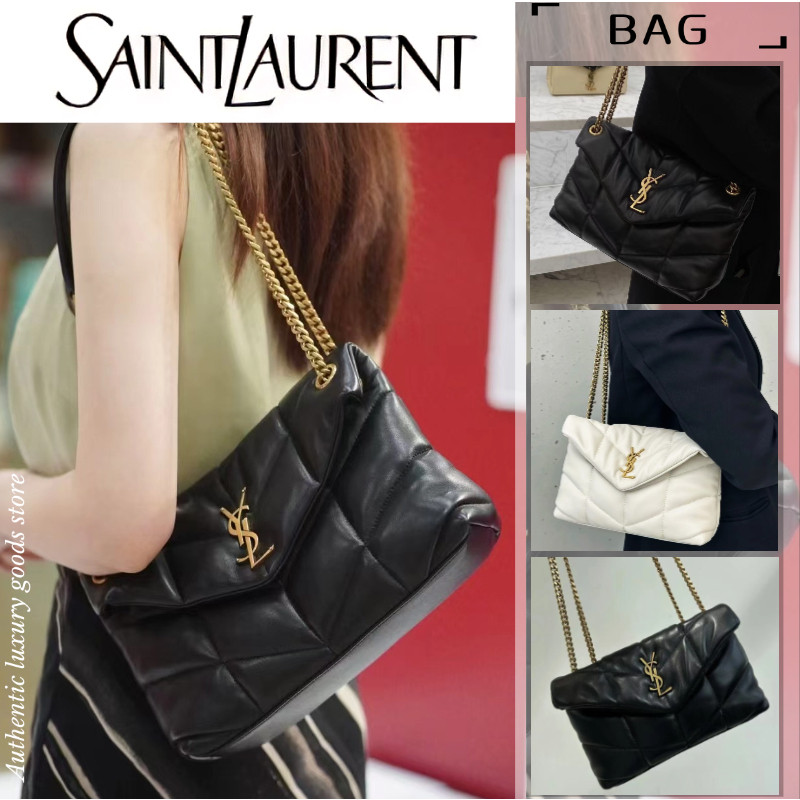 ♞YSL แซงต์โลรองต์  Saint Laurent  ysl  PUFFER mini กระเป๋าสะพาย/กระเป๋าใต้วงแขน/กระเป๋าโซ่ XA
