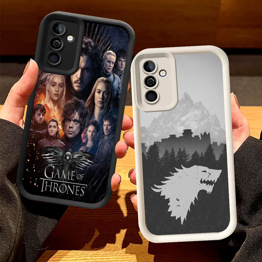 O-54 Thrones สําหรับ Samsung Galaxy S21 M15 S24 A55 5G FE สีดําและสีขาว