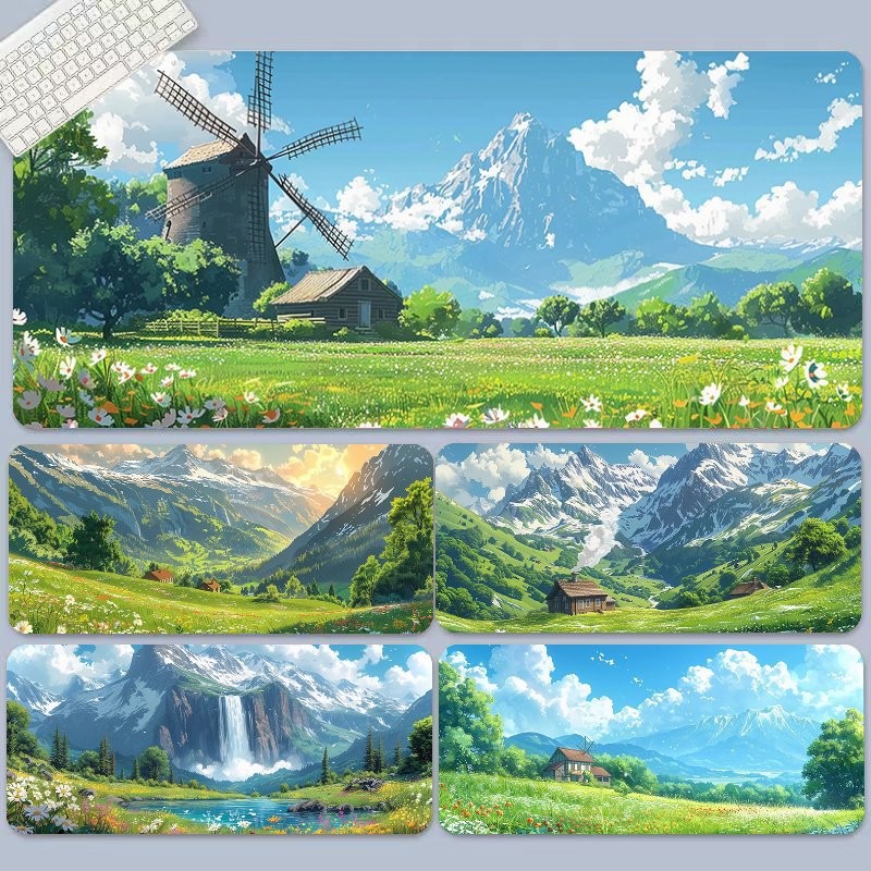 Ins Fresh Healing Mouse Pad ขนาดใหญ่ภูมิทัศน์ภูมิทัศน์ตาราง Pad หอพักห้องนอนโต๊ะคอมพิวเตอร์เมาส์คีย์บอร์ด Pad