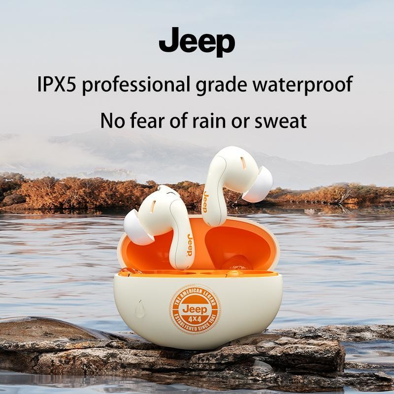 Jeep EW121 ชุดหูฟังบลูทูธไร้สายในหูลิงปาก Bluetooth 5.4 TWS รูปร่างหยดน้ำ กะทัดรัดและสะดวก จำเป็นสำห