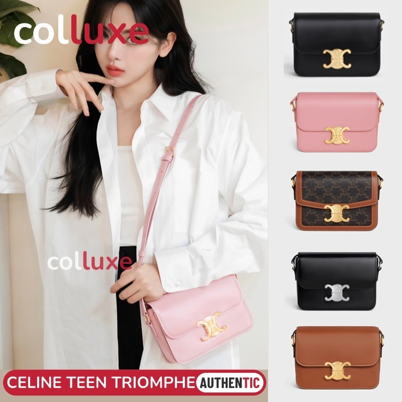 Celine Teen Triomphe Shoulder Bag 188423 Cowhide หนังวัว กระเป๋าสะพายผู้หญิง