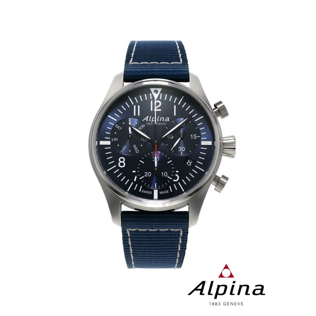 Alpina Quartz AL-371NN4S6 STARTIMER PILOT Chronograph Men's Watch ( นาฬิกาข้อมือผู้ชายระบบถ่าน )