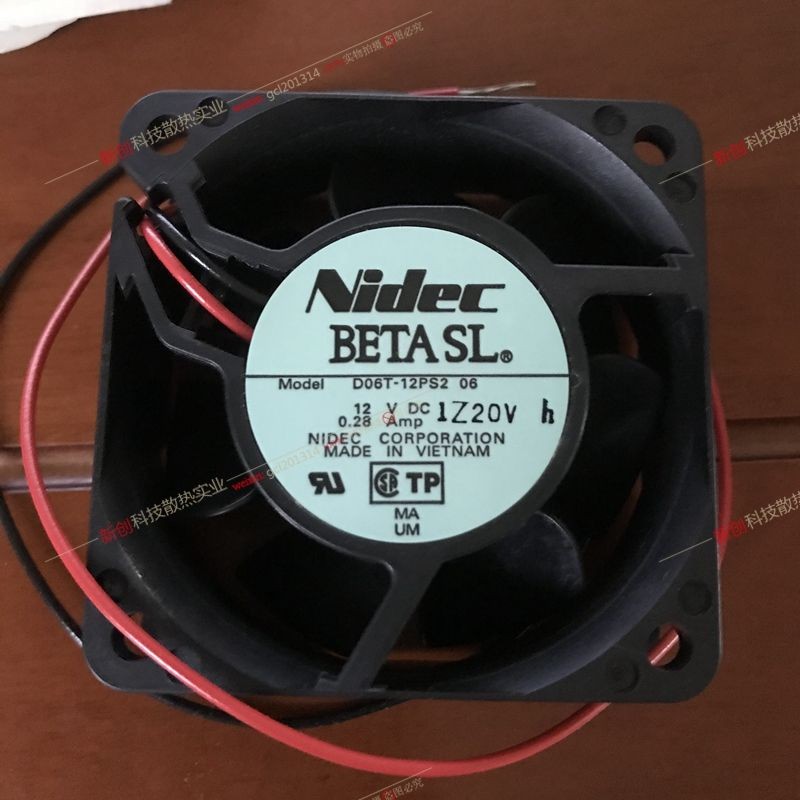 ยี่ห้อใหม่ Original nidec D06T-12PS2 06 12V 0.28 6 ซม.6025 Double Ball พัดลมระบายความร้อน