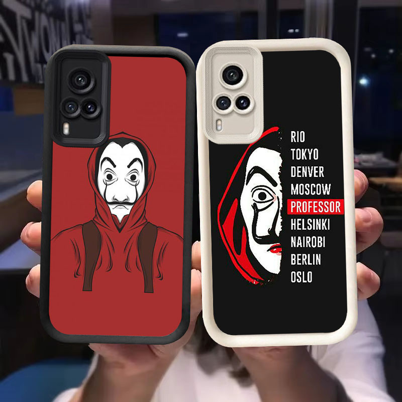 O-25 La Casa De Papel Casing สําหรับ VIVO Y53s Y33 Y51 Y51S Y51A Y31 V21 V21E Y73 สีดําและสีขาว