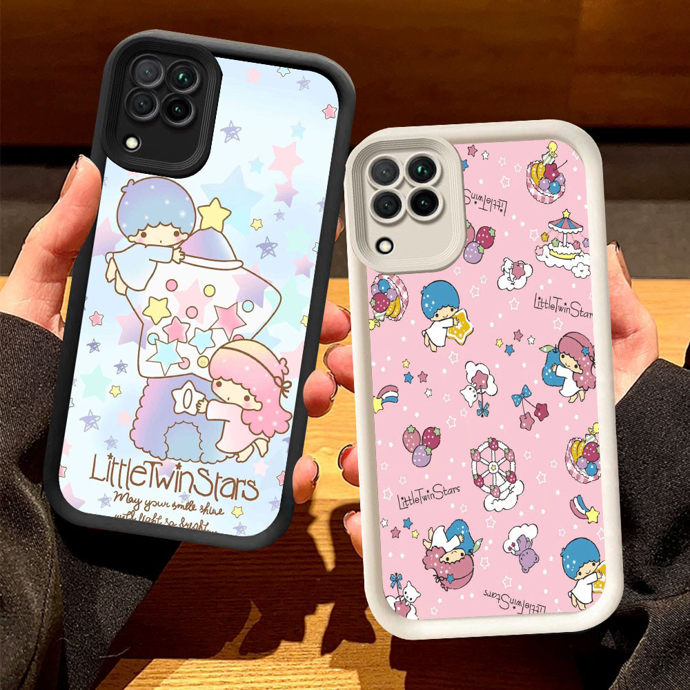 O-47 Twin Stars Casing สําหรับ Samsung Galaxy A22 A12 5G สีดําและสีขาว