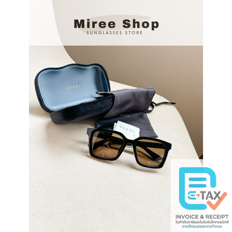 Gucci Classic Bridge Square Sunglasses คลุมหน้าคลาสสิค ใส่สวยทุกคน GG1582SK