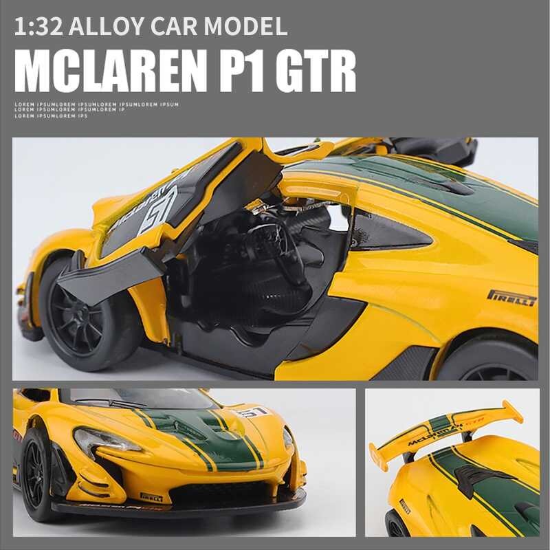 LY KLT 1:32 Mclaren P1 GTR โมเดลรถอัลลอยสำหรับเด็กของเล่นเด็กผู