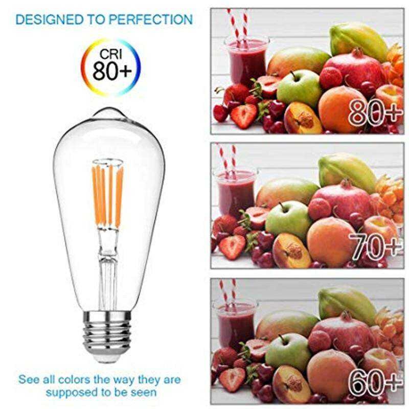 DINGDIAN 🍀 220V 6 Pac St64 Edison Bulb Perfect-Pack 2W 4W 6W 8W Vintage LED Filament Bulbs, E2