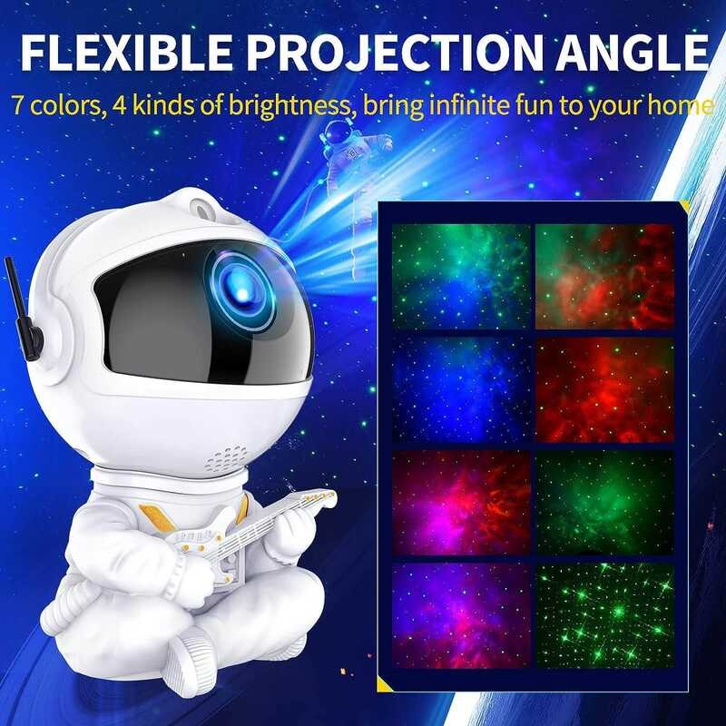 Astronaut 🍀 Galaxy Star Projector, Bedroom Starry Night Light, LED Nebula Light With Flexible