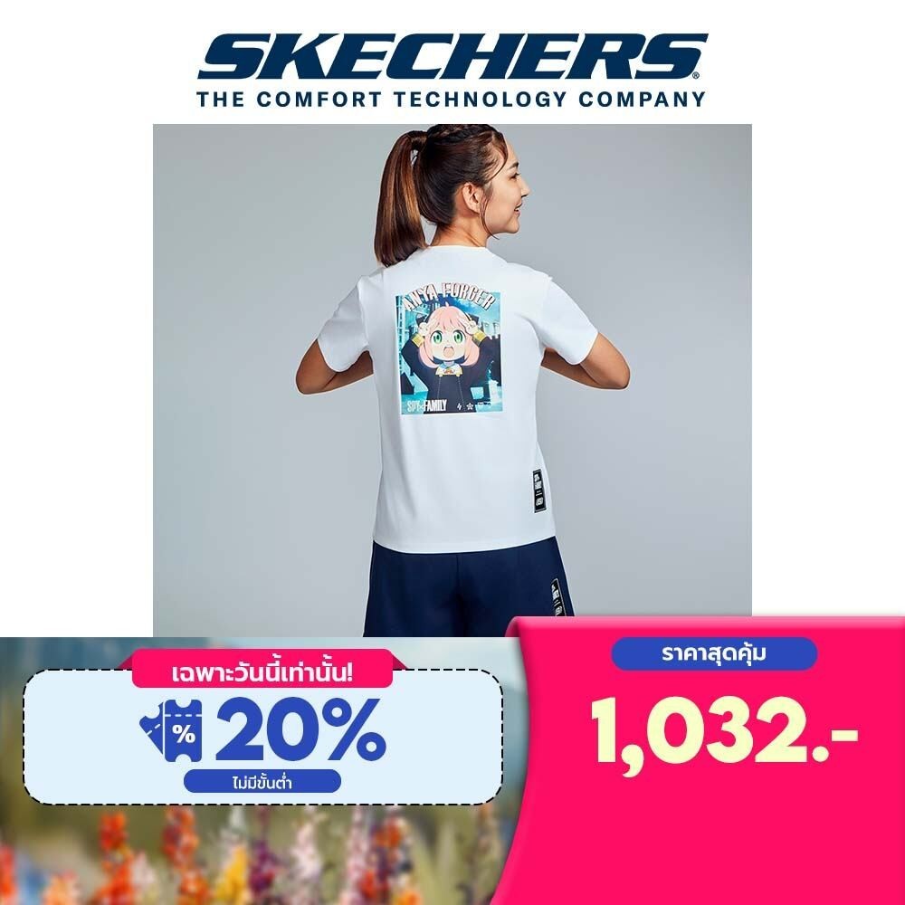 Skechers สเก็ตเชอร์ส เสื้อยืดแขนสั้นผู้หญิง Women Spy x Family Short Sleeve Tee - SL224W490-00GK