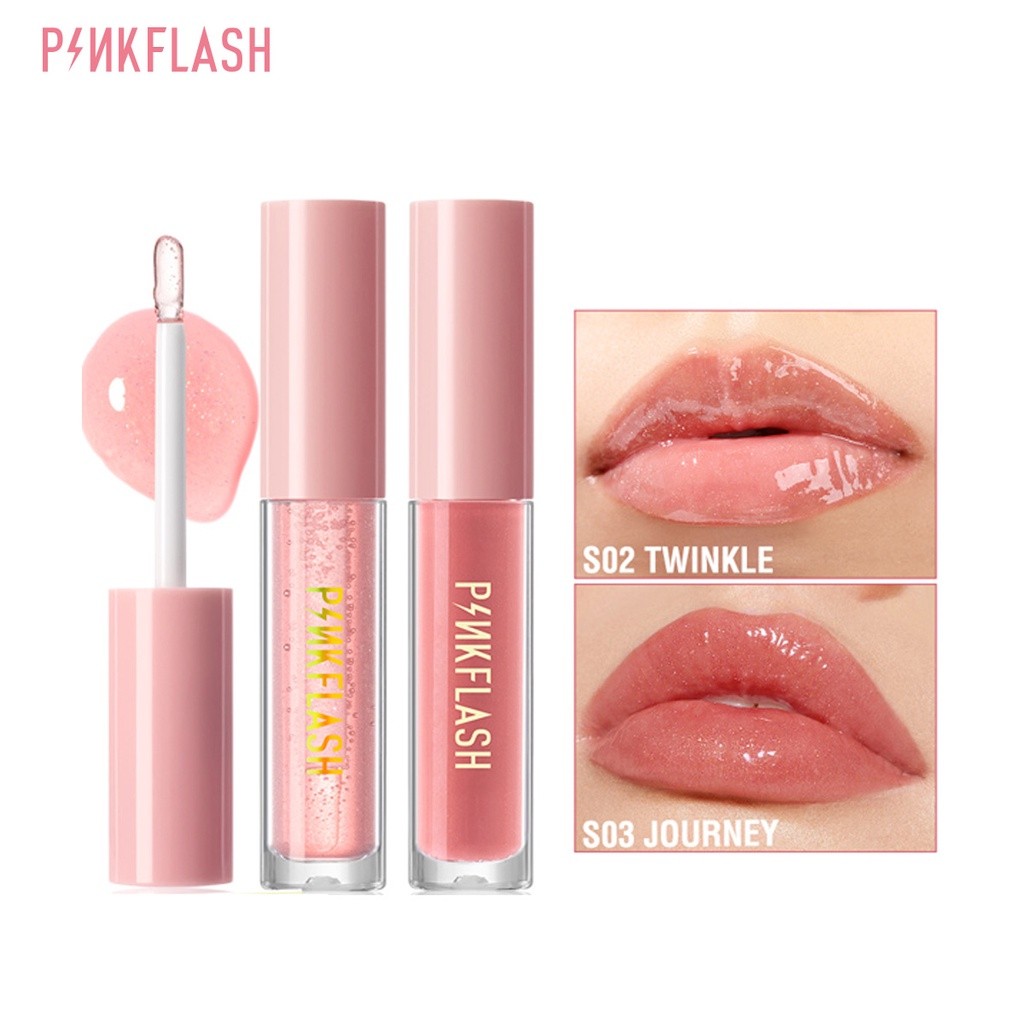 ในสต็อก Pinkflash OhMyGloss High Shine Lip Gloss Moisturising Plumpmax Shimmer