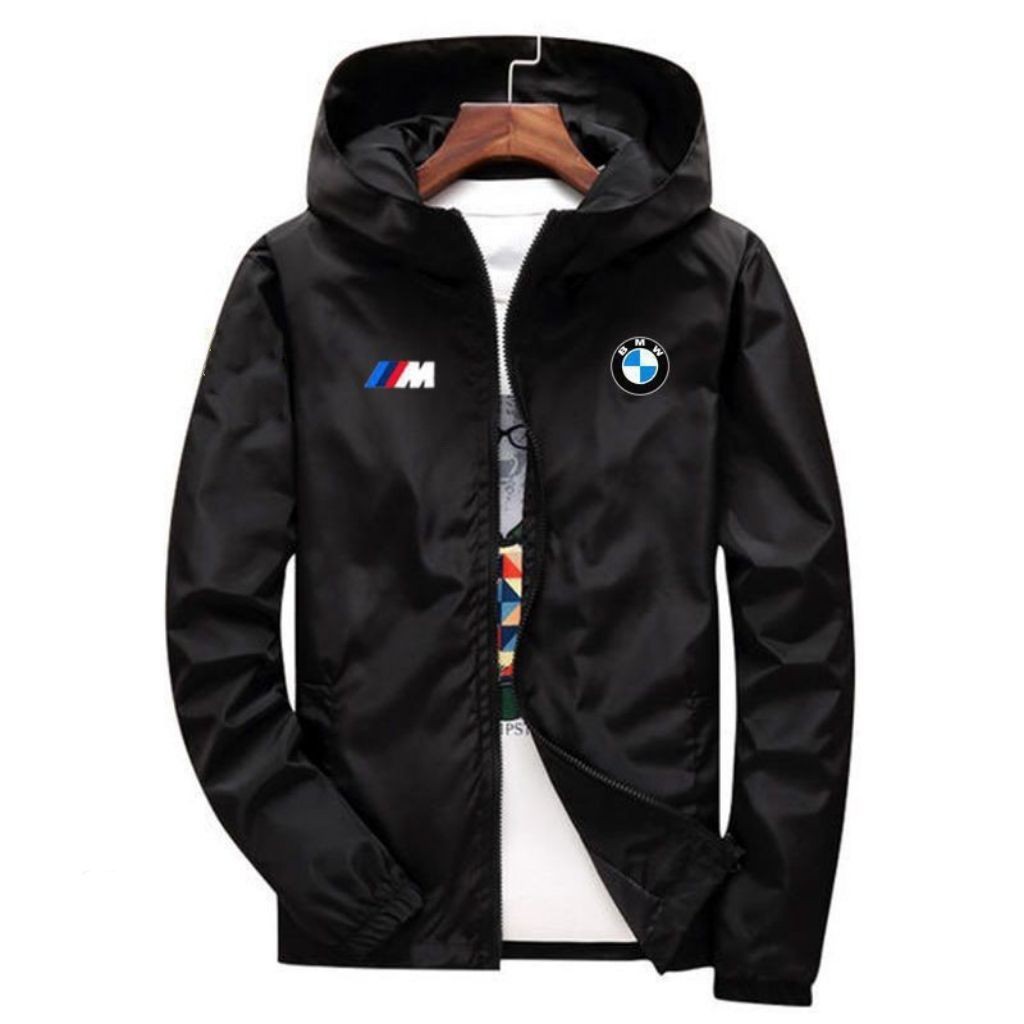 Bmw BMW Hooded Trench Coat Jacket อินเทรนด์หล่อเสื้อแจ็คเก็ตกันลมฤดูใบไม้ผลิและฤดูใบไม้ร่วงใหม่กีฬาด้านบน
