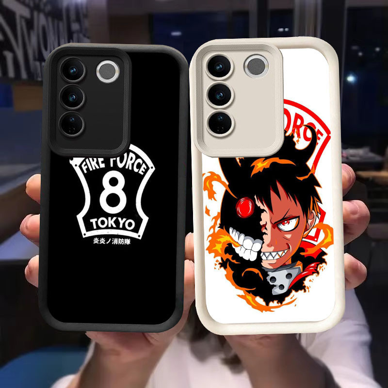 O-62 Fire Force Tokyo Case สําหรับ VIVO Y200e V27 V27E Pro สีดําและสีขาว