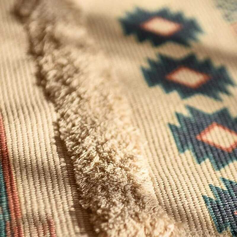 Retro 60X90cm Bohemian Hand Woven Tassel Carpet For Living Room Window Bedside En Rug Table Runne