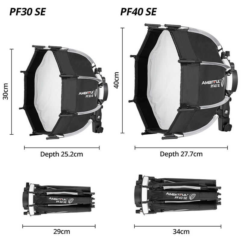 AMBITFUL 🍀 30Cm 40Cm Pf30 Pf40 Octagon Deep Mouth Soft Light Box Mini Quick Release Softbox Fo