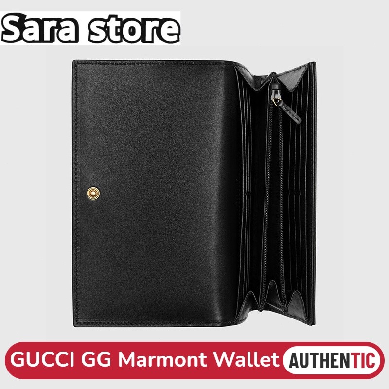 กุชชี่ Gucci GG Marmont Continental Wallet Long Wallets กระเป๋าสตางค์ใบยาว กระเป๋าสตางค์ผู้หญิง 443