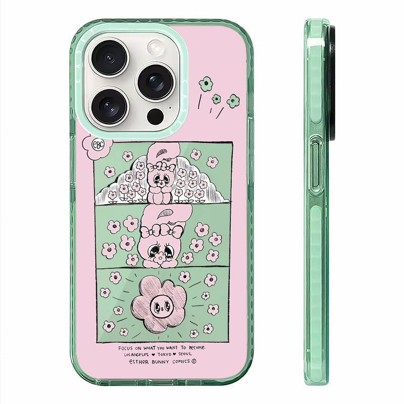 น่ารักEsther Bunny FloralsฉลากสําหรับIPhone 11 13 14 15 16 Pro Max 12 Mini Cover X XR XS MaxซิลิโคนกันชนใสSE 2022 6 7 8 Plusปลอกกันกระแทก ราคา ถูกที่สุด ดีลบีเคเค แกลเลอรีภาพที่ 8