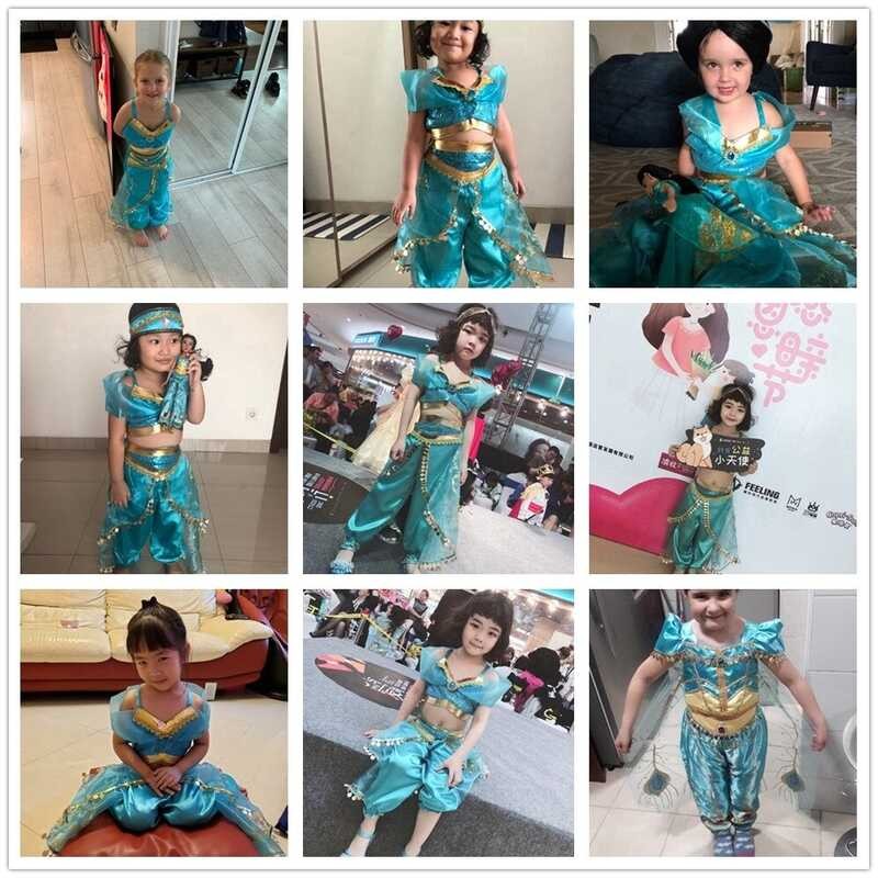 Aladdin's ✒ Lamp Princess Jasmine Dress Cosplay Christmas Halloween Costume Party Girls Fancy Out