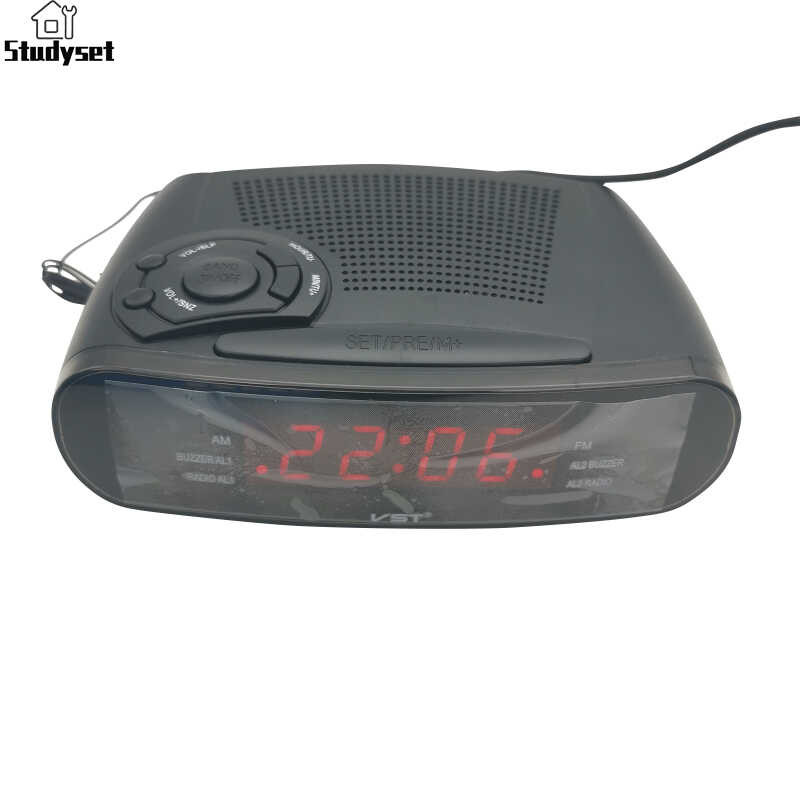 IN Studyset Stock Alarm Clock Radio Am/Fm Digital LED Display With Snooze, Battery Backup Functio