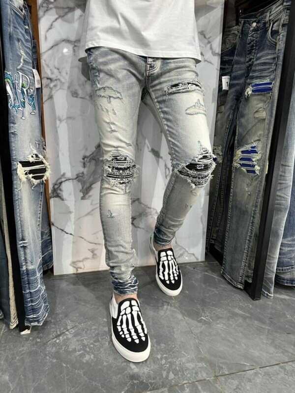 กางเกงยีนส์ขายาว Amiri เข่าลาย -AM5250 ร้านโอม