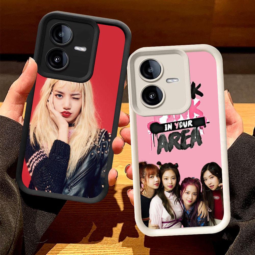 O-2 BLACKPINK Lisa Casing สําหรับ VIVO Y22 Y22s Y15s Y35 Y15a 5G สีดําและสีขาว