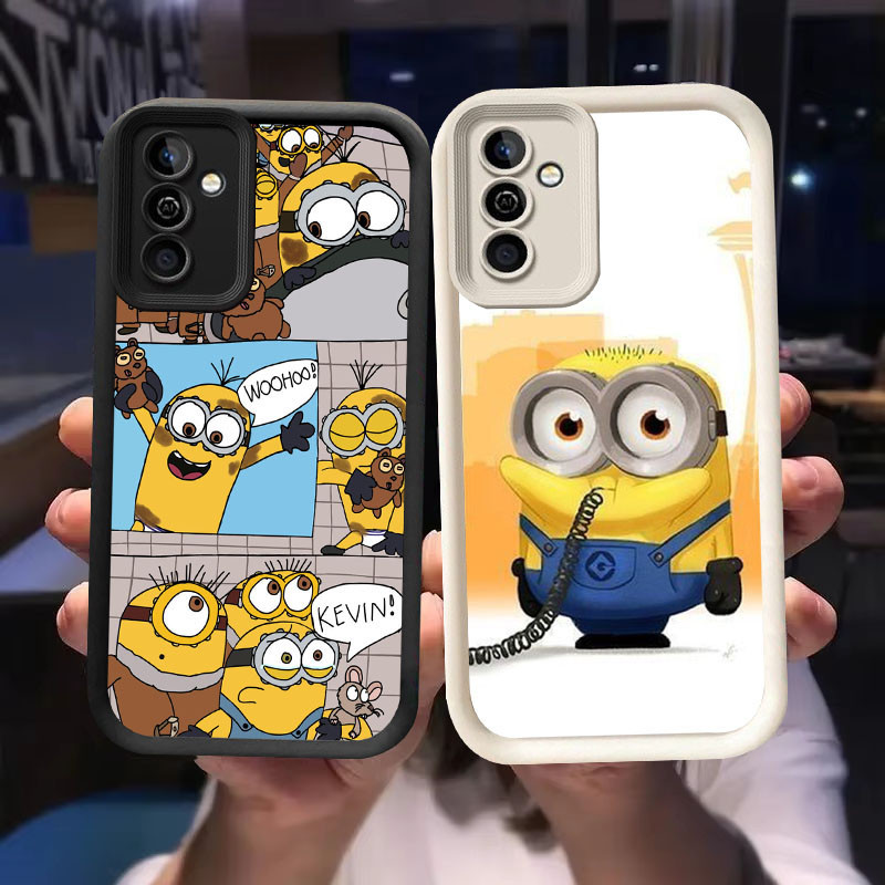 O-3 Minion Casing สําหรับ Samsung Galaxy S21 M15 S24 A55 5G FE สีดําและสีขาว