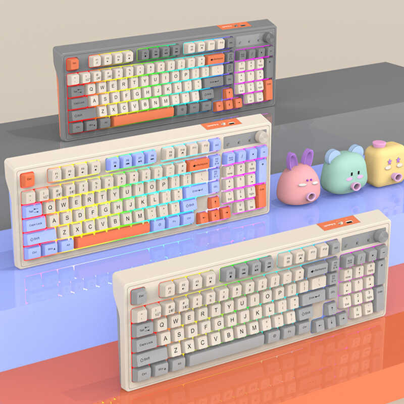 K98 Wireless 2 Gaming Sense Keyboard 2.4G + บลูทู ธ โหมดคู่แบ็คไลท์เดสก