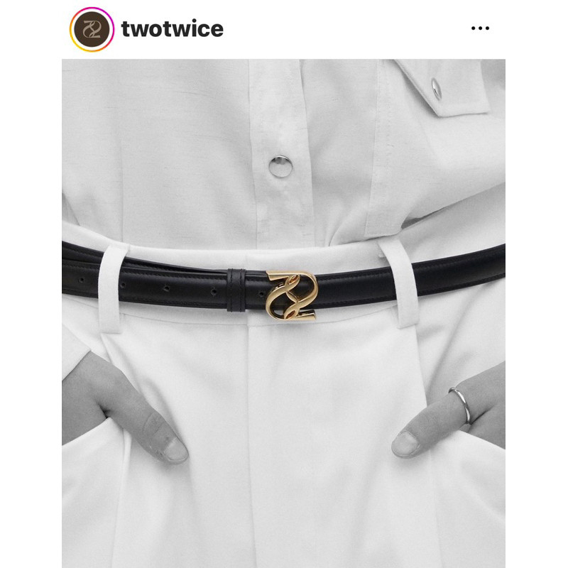 พร้อมส่ง  Twotwice - Old traditional belt - เข็มขัดหนังแท้ หัวเข็มขัดโลโก้แบรนด์ ของใหม่ จาก shop