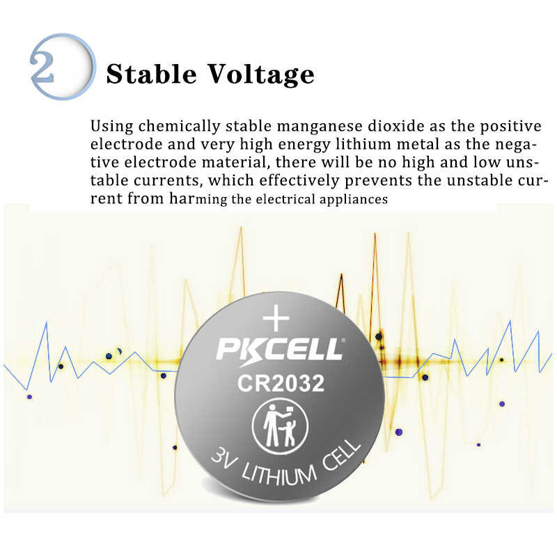 Δ แบตเตอรี่ปุ่ม PKCELL Cr2032 ขนาด 50 ชิ้น Dl2032 Ecr2032 5004Lc Kcr2032 B