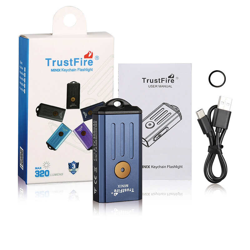 Tirgat 🍀 Rechargeable EDC Uv Flashlight Trustfire ​Minix 320 Uvred Mini Kechain Led Torch red