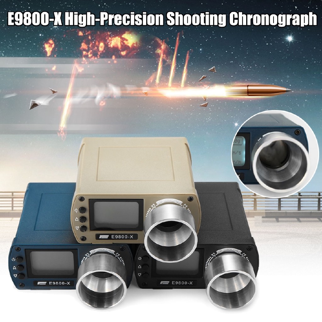 ในสต็อก Airsoft BB E9800X เครื่องทดสอบความเร็วการยิง High-Precision ยิง Chronograph -10C ถึง 50C 0-5