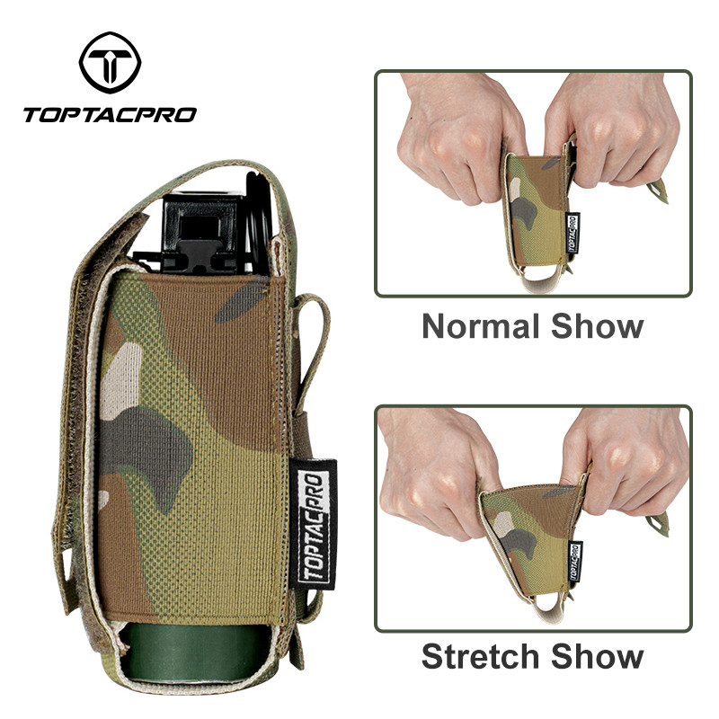 Toptacpro ยุทธวิธี กระเป๋าใส่แฟลชแบงแบบมินิ โมดูลาร์ MOLLE กระเป๋าใส่ระเบิดแฟลชแบบยุทธวิธี 8502