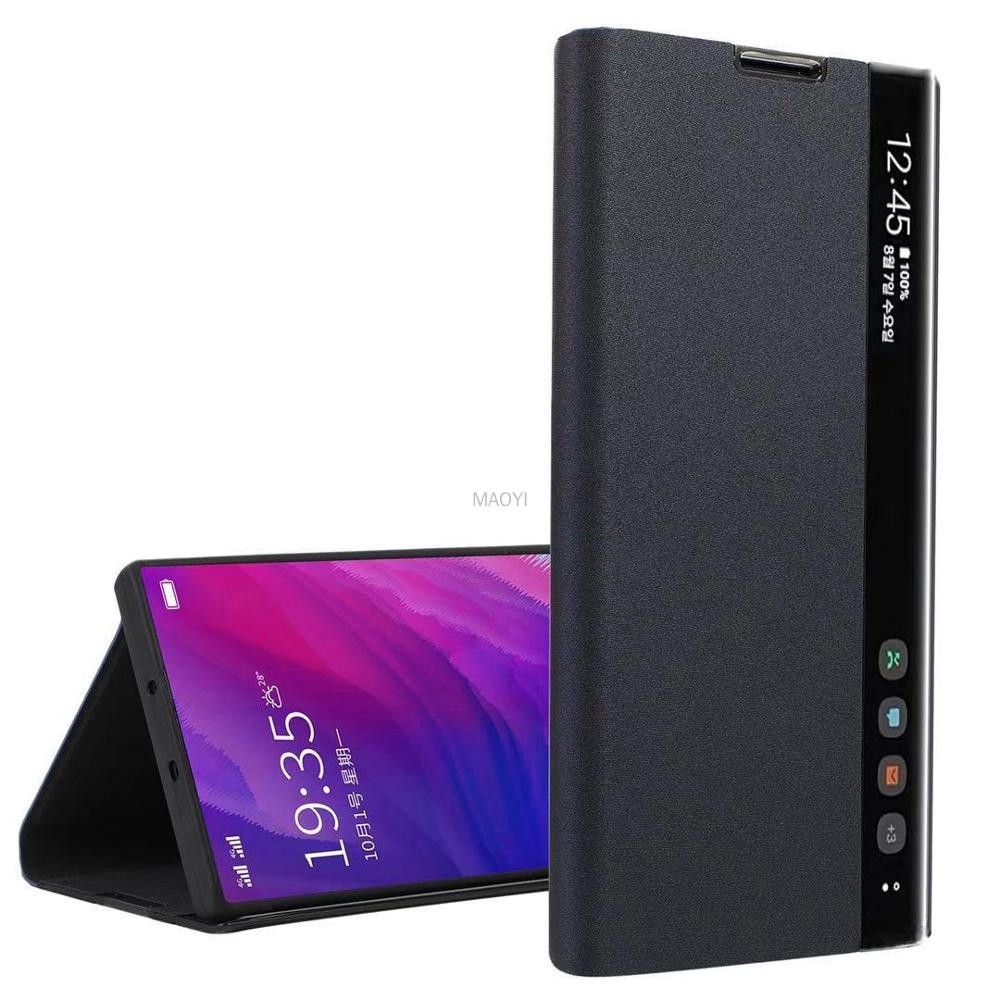ในสต็อก เคสดิจิตอล Samsung Note 8 9 Note 10 Plus Flip Smart Clear View Leather Standing Cover Casing