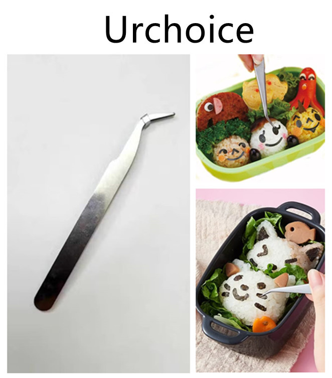 สแตนเลส Bento ตกแต่งปากคีบสําหรับสาหร่ายทะเล Bento อุปกรณ์เสริมสาหร่ายทะเลตกแต่ง Tweezer Pinset