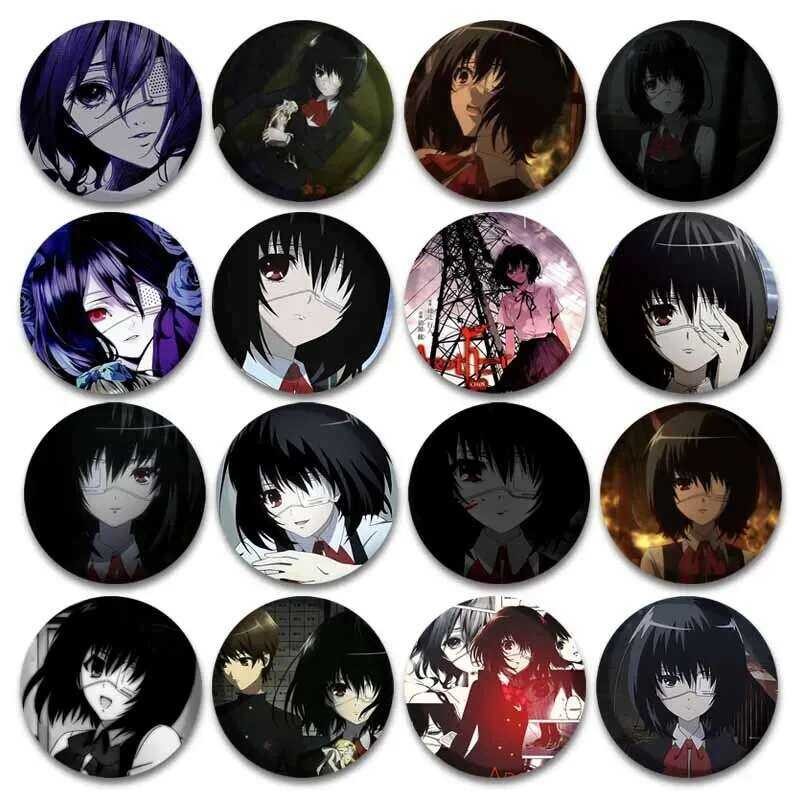 อะนิเมะญี่ปุ่นอีกนุ่มรอบเข็มกลัดมังงะตัวละครMei Misaki Kouichiป้ายเสื้อผ้าผ้าพันคอเคลือบPinตกแต่ง